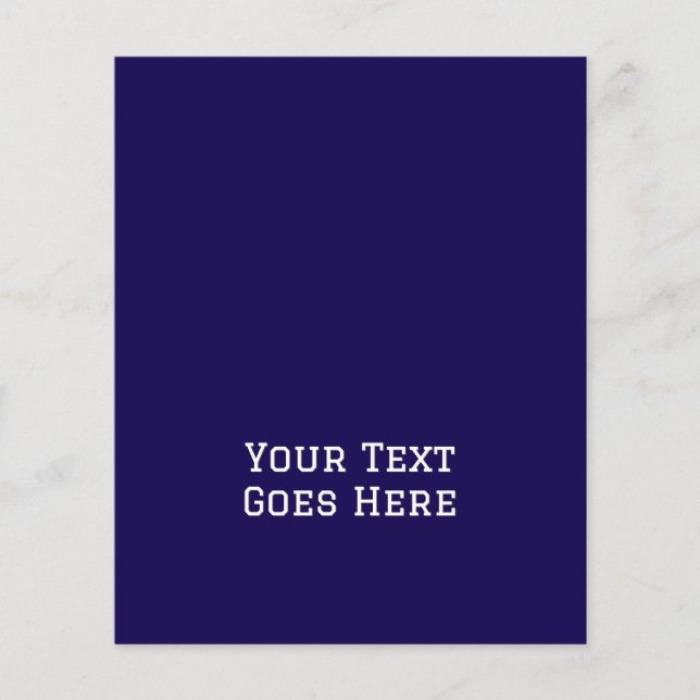 Dark Blue Schlicht Elegant Minimalistische Kalligr Flyer (Vorne)