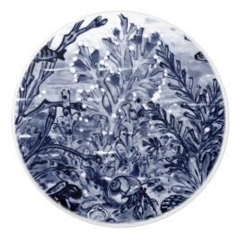 Dark Blue Sea Life Krabben Muscheln Korallenozean Keramikknauf
