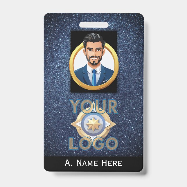 Dark Blue Security ID Abzeichen IT Law Enforcement Ausweis (Vorderseite)