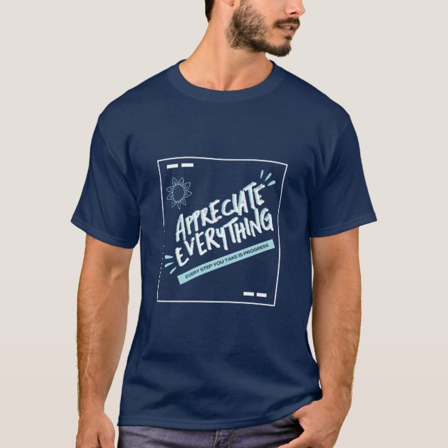 Dark Blue Simple Modern Typografy T - Shirt (Vorderseite)