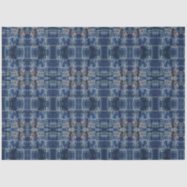 Dark Blue Sky Gefärbte Krawatte Muster Style Seidenpapier (Vorderseite)