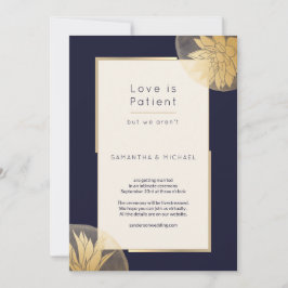 Dark Blue Small Downsize Wedding Liebe ist Patient Save The Date