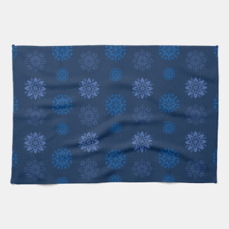 Dark Blue Snowflake Pattern Geschirrtuch