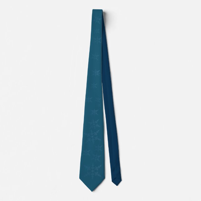 Dark Blue Snowflakes Neck Tie Krawatte (Vorderseite)