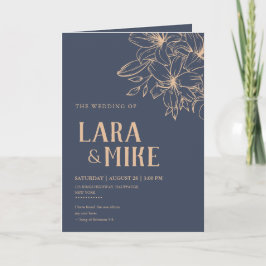 Dark Blue Soft Wedding Programm