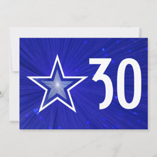 Dark Blue Star "Age" Geburtstag Einladung