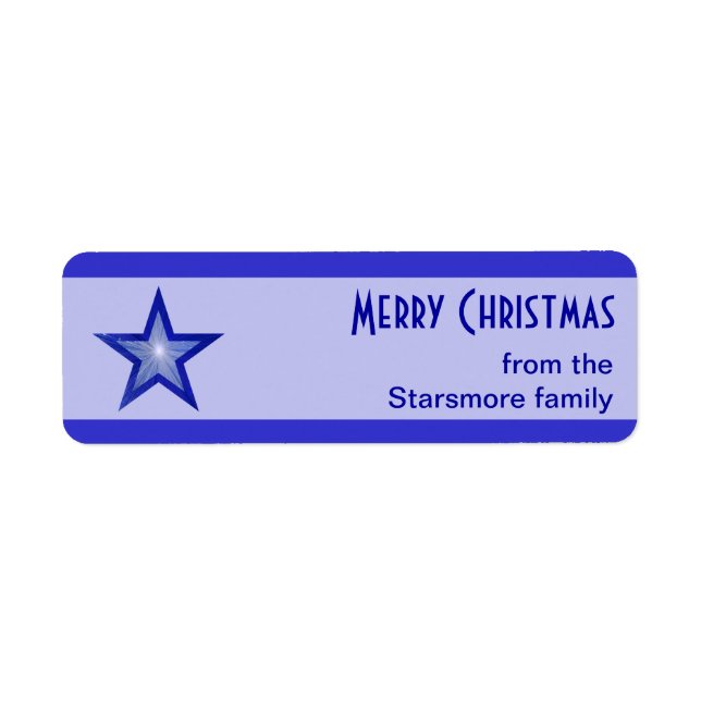 Dark Blue Star Streifen Frohe Weihnachtsstempel bl (Vorne)