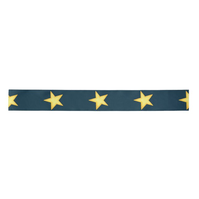 Dark Blue Starry Night Ribbon Satinband (Vorderseite)