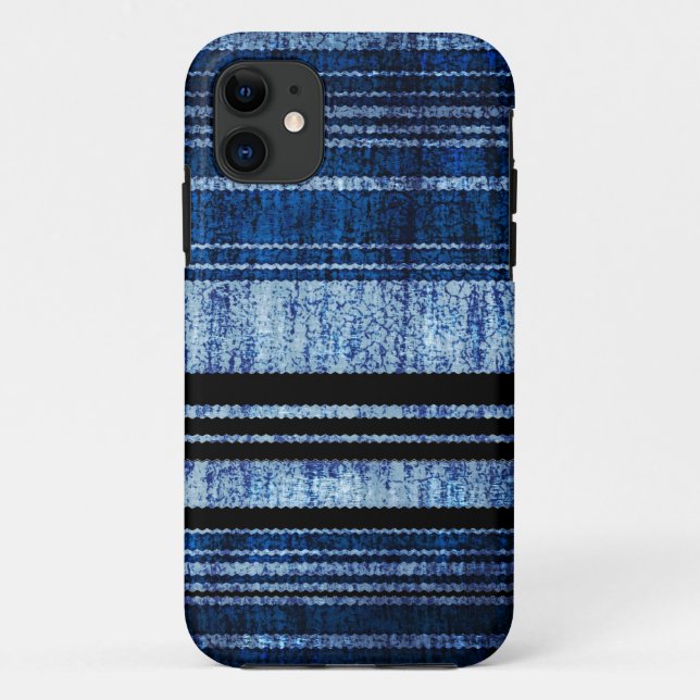 Dark Blue Stripes Grunge Textur Case-Mate iPhone Hülle (Rückseite)