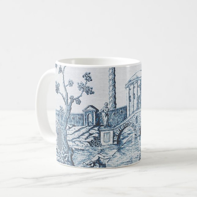 Dark Blue Toile Kaffeetasse (Vorderseite Links)
