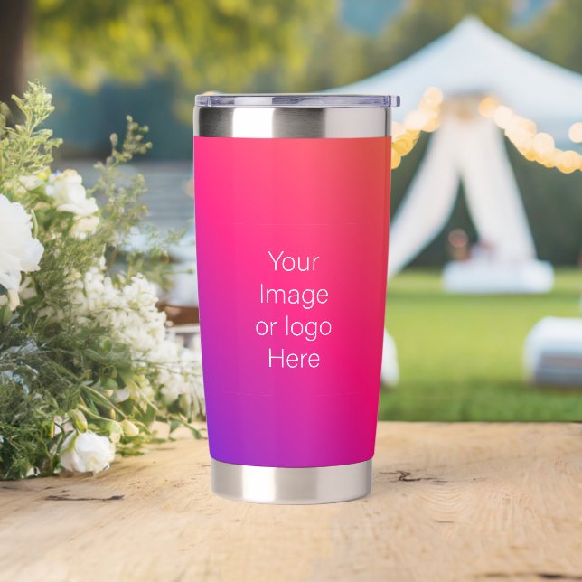 Dark Blue Traveller Gradient Personalize Thermobecher (Hochzeit)