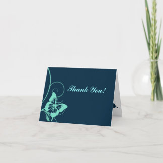 Dark Blue und Aquamarin Butterfly Vielen Dank Dankeskarte
