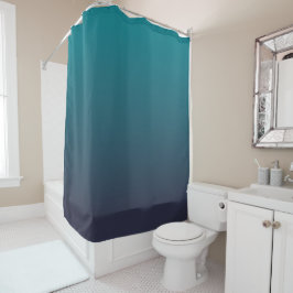 Dark Blue und Aquamarin Ombre Duschvorhang