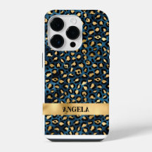 Dark Blue und Gold Leopard Glamourous