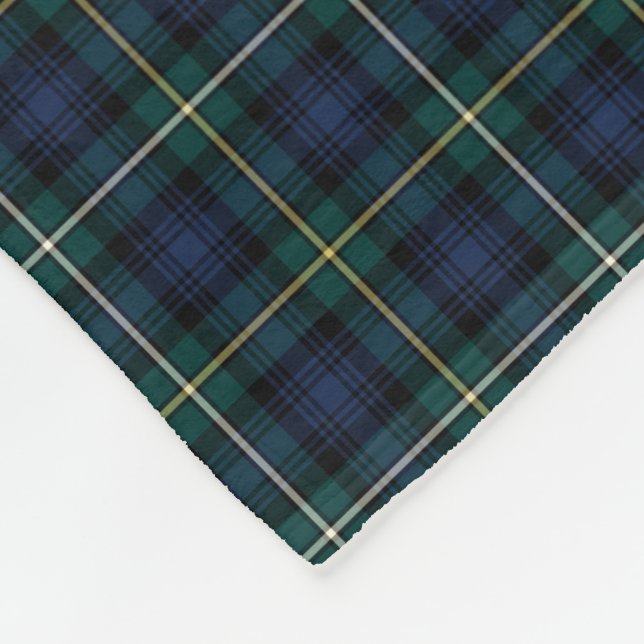 Dark Blue und Green Campbell Clan Tartan Fleecedecke (Ecke)