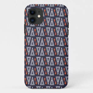 Dark Blue und Red Geometric Triangle Pattern Case-Mate iPhone Hülle