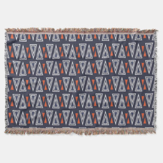 Dark Blue und Red Geometric Triangle Pattern Decke