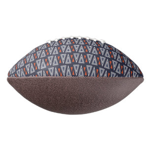 Dark Blue und Red Geometric Triangle Pattern Football
