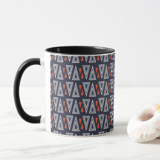 Dark Blue und Red Geometric Triangle Pattern Tasse