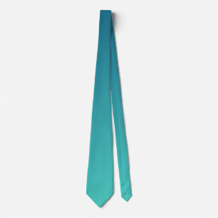 Dark Blue und Soft Cyan Aqua Gradient Ombre Krawatte