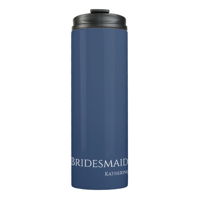 Dark Blue und White Bridesmaid- Thermosbecher (Vorderseite)
