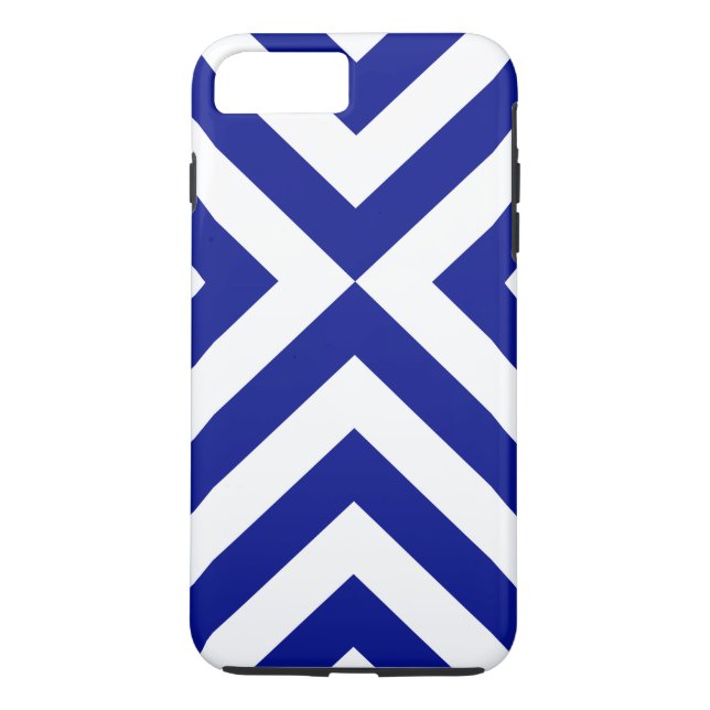Dark Blue und White Chevrons Case-Mate iPhone Hülle (Rückseite)