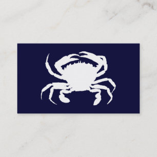 Dark Blue und White Crab Form Visitenkarte