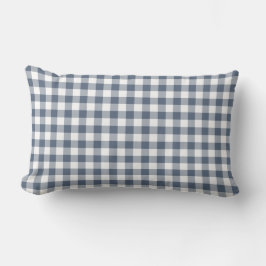 Dark Blue und White Gingham Pattern Lendenkissen