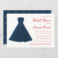 Dark Blue Vintag Dress Red Accents Brautparty