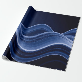 Dark Blue Wave Pattern – Modern Elegant Gift Geschenkpapier