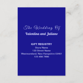 Dark Blue Wedding Gift Registry Portrait Begleitkarte