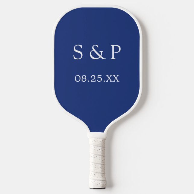 Dark Blue Wedding Pickleball Paddle (Vorderseite)