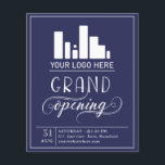 Dark Blue & White Grand Eröffnungs Your Logo Invit Flyer<br><div class="desc">Der große Flyer in einem eleganten,  dunkelblau-weiß gestalteten Typografie-Design für Ihr Unternehmen,  vielleicht ein Geschäft,  ein Restaurant oder ein Schönheitssalon. Fügen Sie auch Ihr eigenes Logo hinzu!</div>