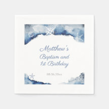 Dark Blue & White Seashells Taufe Geburtstagsparty