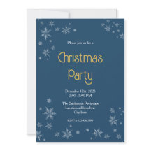 Dark Blue & White Snowflakes 5"x7" Christmas Party