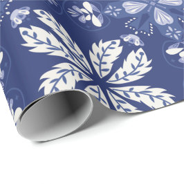 dark blue wrapping paper with a white butterfly geschenkpapier