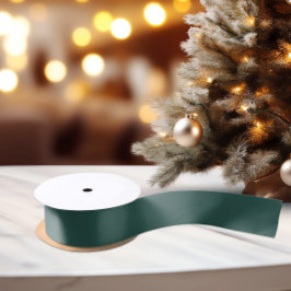 Dark Bluish Fir Green - Minimalistisch Satin Ribbo Satinband