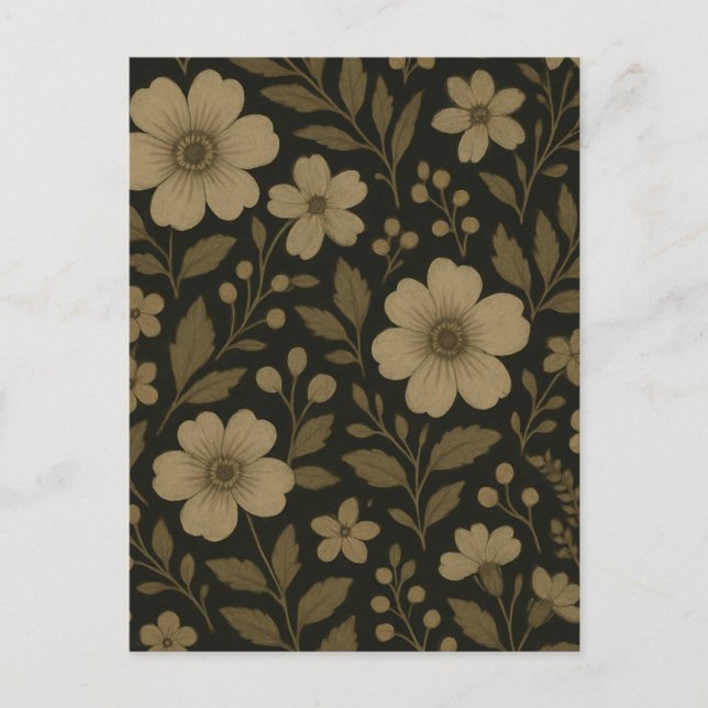 Dark Blume Cotattcore Botanische Blumenmoody Postkarte (Vorderseite)