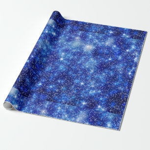 Dark Blurred Blue Starry Stars Weihnachten Geschenkpapier