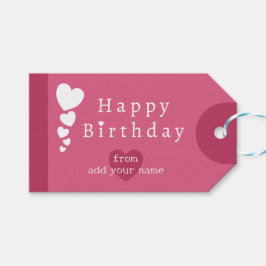 Dark Blush Pink Geburtstagshörer Geschenktags Geschenkanhänger