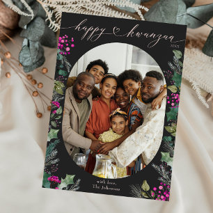 Dark Boho Foto Happy Kwanzaa Holiday Card Feiertagskarte
