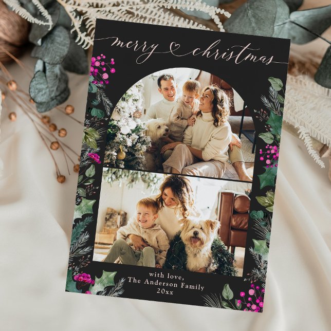 Dark Boho Fuchsia Botanicals 2 Foto Weihnachten (Von Creator hochgeladen)