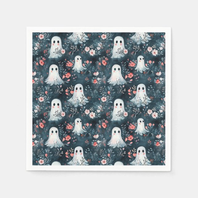 Dark Boho Ghost Pattern Napkins Serviette (Vorderseite)