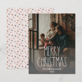 Dark Boho Polka Dot Christmas Full Vertikales Foto Feiertagskarte