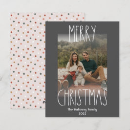 Dark Boho Polka Dot Weihnachtskalender Foto Feiertagskarte