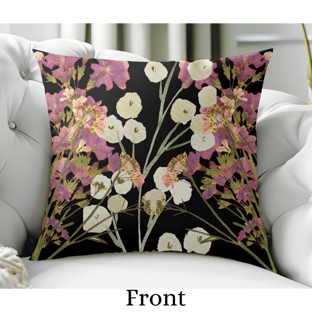 Dark Boho Pressed Paper-Blume Kissen (Von Creator hochgeladen)