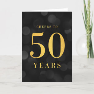 Dark Bokeh Gold jubelt bis 50 Jahre Geburtstag Karte