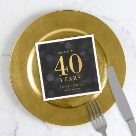 Dark Bokeh Imitate Gold jubelt auf 40 Jahre Geburt Serviette