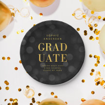 Dark Bokeh Lights Imitate Gold Graduate Abschluss