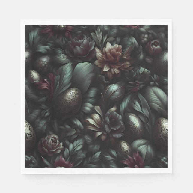 Dark Botanical Easter Napkins Serviette (Vorderseite)